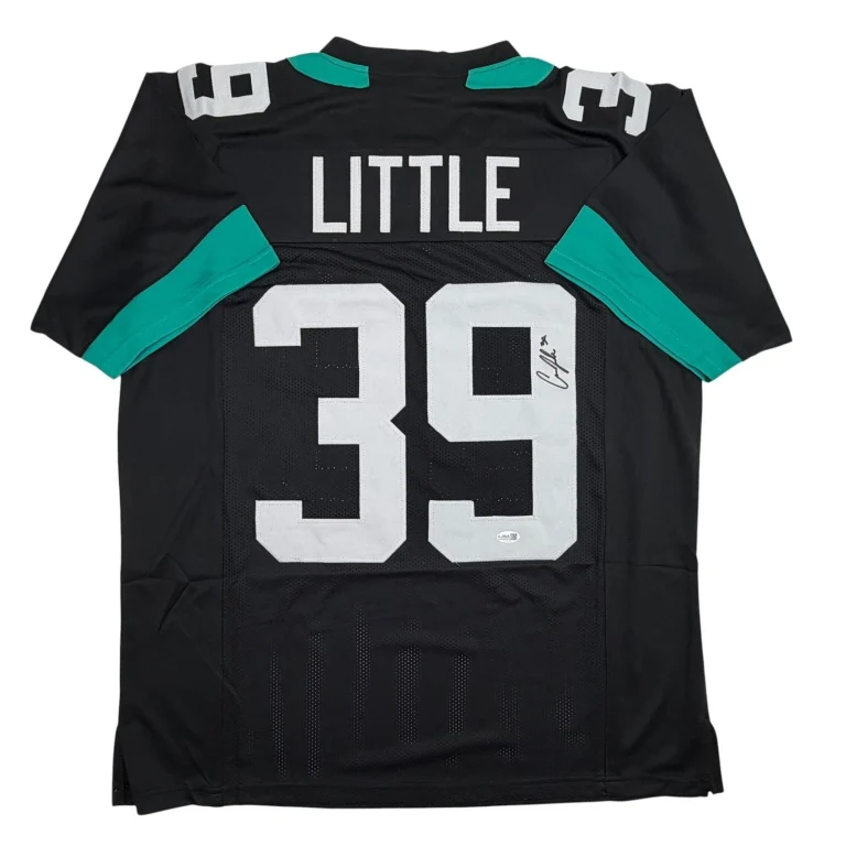 Autographed/Signed Cam Little Jacksonville Black Football Jersey JSA COA