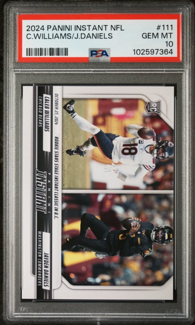 Graded 2024 Instant NFL Jayden Daniels/Caleb Williams #111 RC Card PSA 10