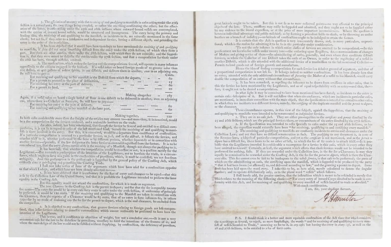 Alexander Hamilton Signed 7.5x9 1792 Treasury Department Circular BAS #AG010005
