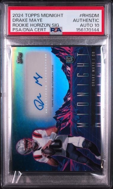 Graded 2024 Topps Midnight Drake Maye #RHSDM Rookie Horizon PSA 10 Auto