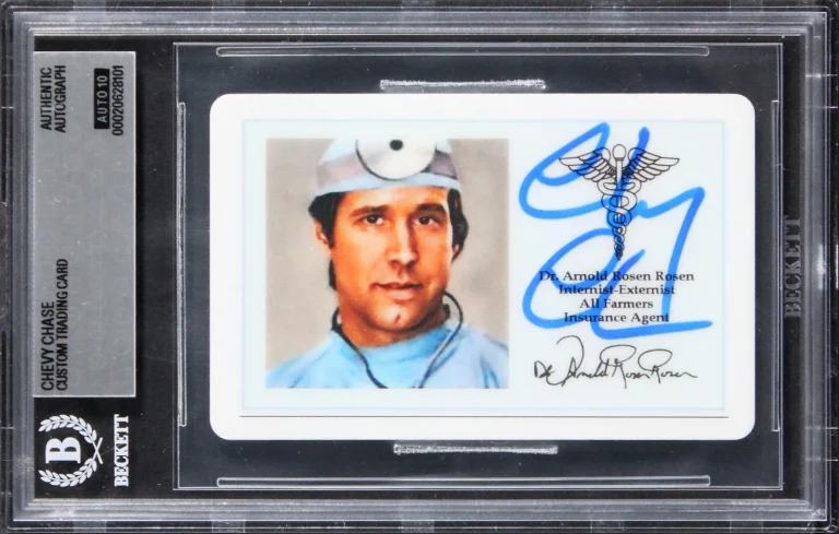 Chevy Chase Fletch Signed Custom Trading Card Auto Grade Gem Mint 10 BAS Slabbed