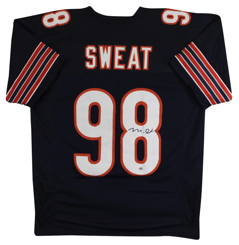 Montez Sweat Authentic Signed Navy Pro Style Jersey Autographed PSA/DNA