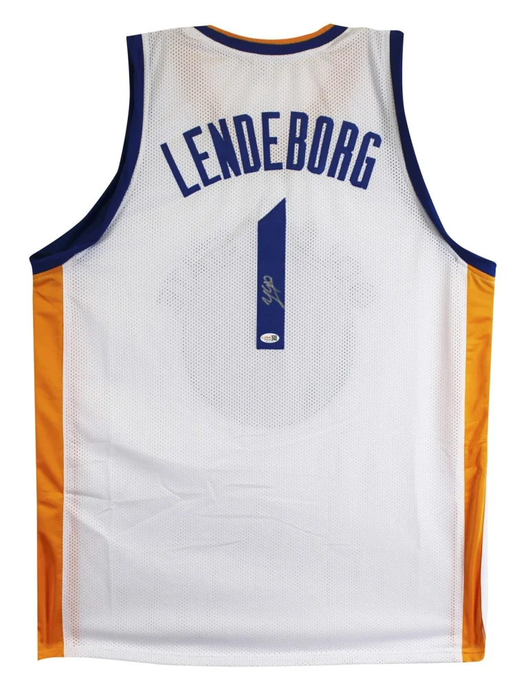 Yaxel Lendeborg Authentic Signed White Pro Style Jersey Autographed JSA Witness