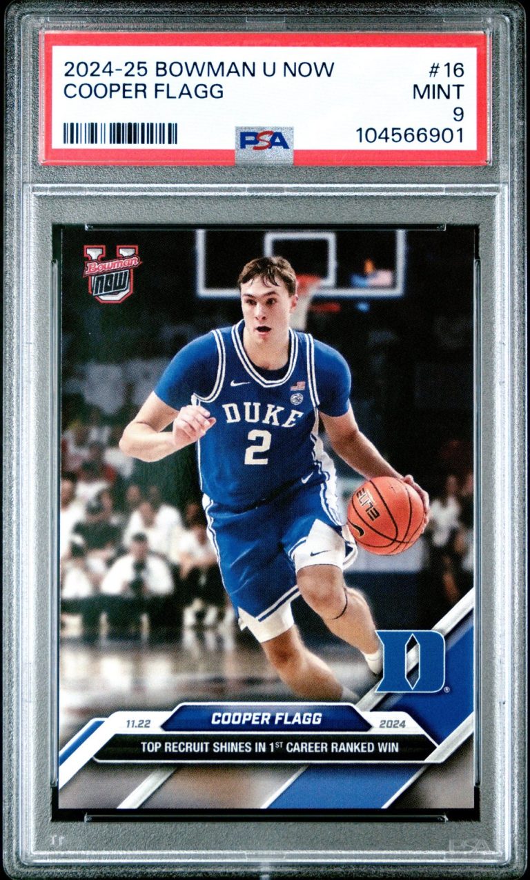 Graded 2024 Topps Bowman U Now Cooper Flagg #16 Rookie RC Card PSA 9 Mint