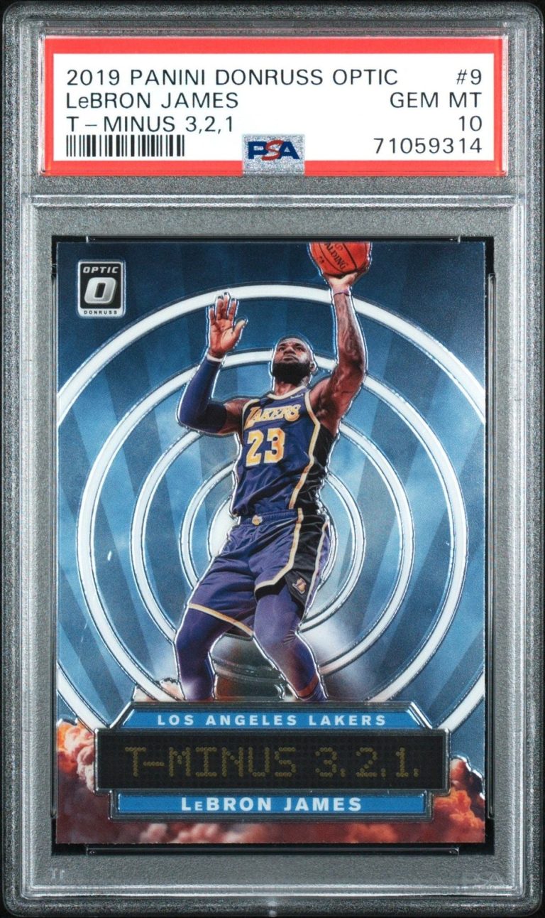 Graded 2019 Panini Donruss Optic LeBron James #9 T-Minus 3 2 1 Card PSA 10