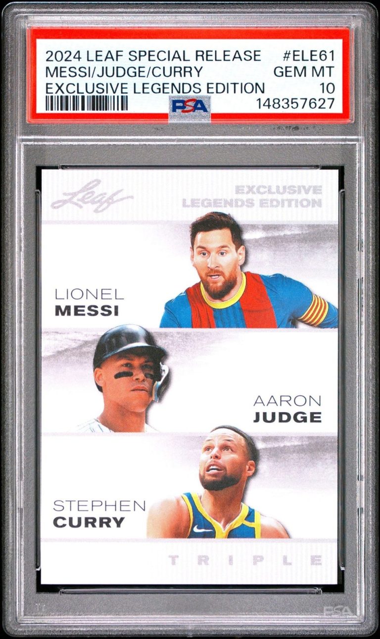 Graded 2024 Leaf Special Release Lionel Messi Curry Judge ELE61 Card PSA 10
