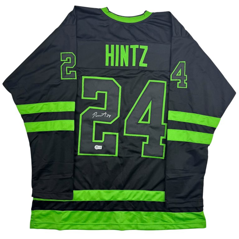 Autographed/Signed Roope Hintz Dallas Black Hockey Jersey BAS COA