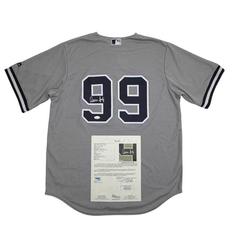 Autographed/Signed Aaron Judge NY Yankees Authentic Grey Jersey JSA COA/LOA