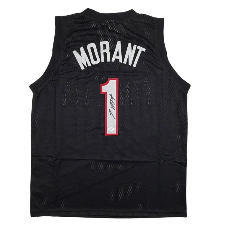 Autographed/Signed Ja Morant Portland Black Basketball Jersey JSA COA