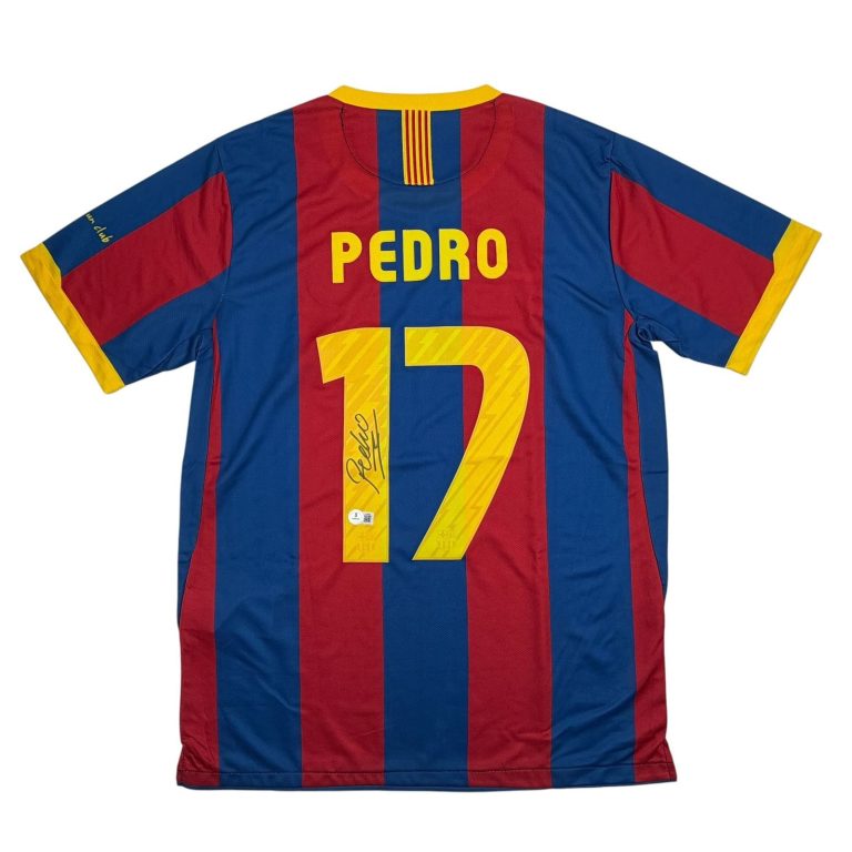 Autographed/Signed Pedro Rodriguez FC Barcelona Soccer Jersey Beckett COA