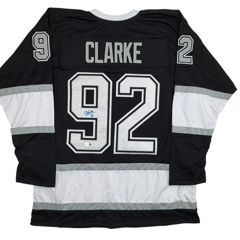 Autographed/Signed Brandt Clarke Los Angeles Black Jersey Beckett BAS COA