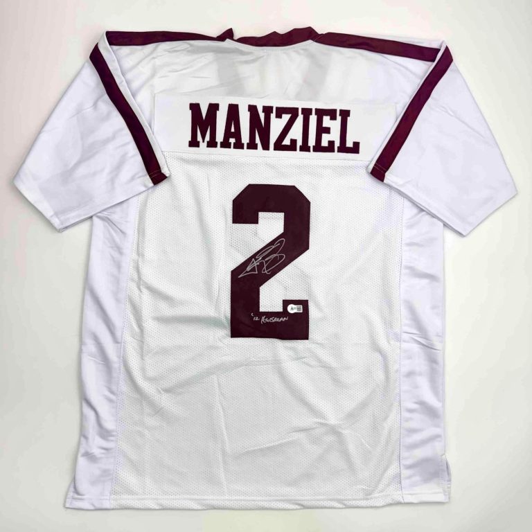 Autographed/Signed Johnny Manziel 12 Heisman Texas A&M White Jersey JSA COA