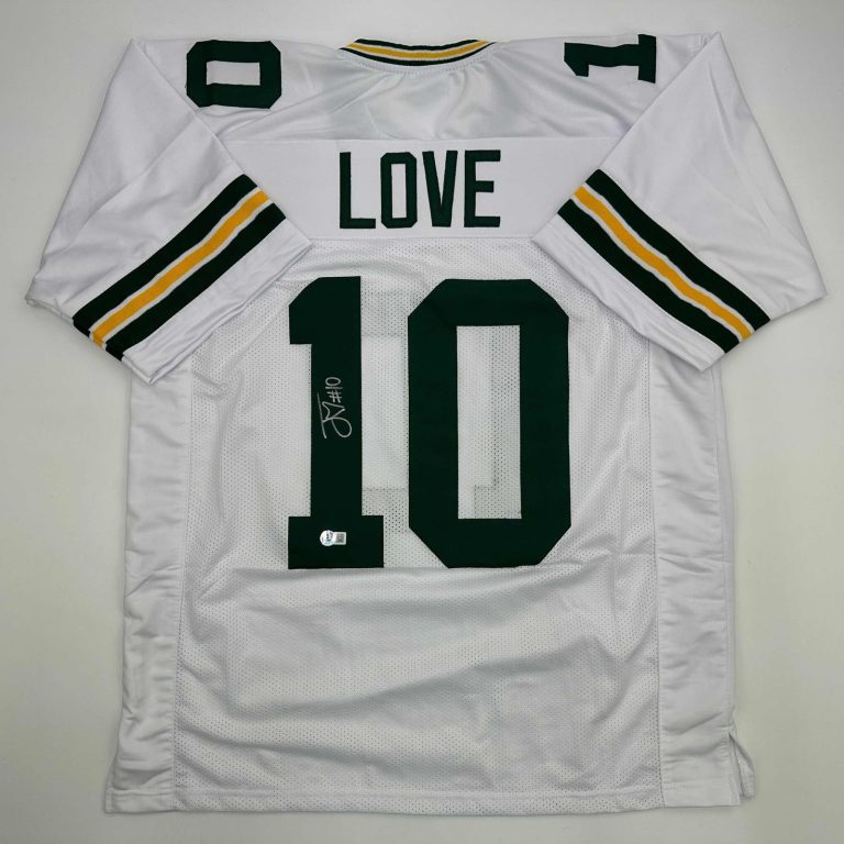 Autographed/Signed Jordan Love Green Bay White Jersey Beckett BAS COA