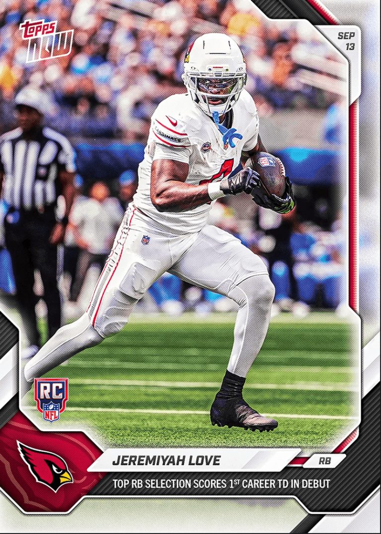2026 Topps Now Jeremiyah Love #15 Arizona Cardinals Rookie RC Football Card