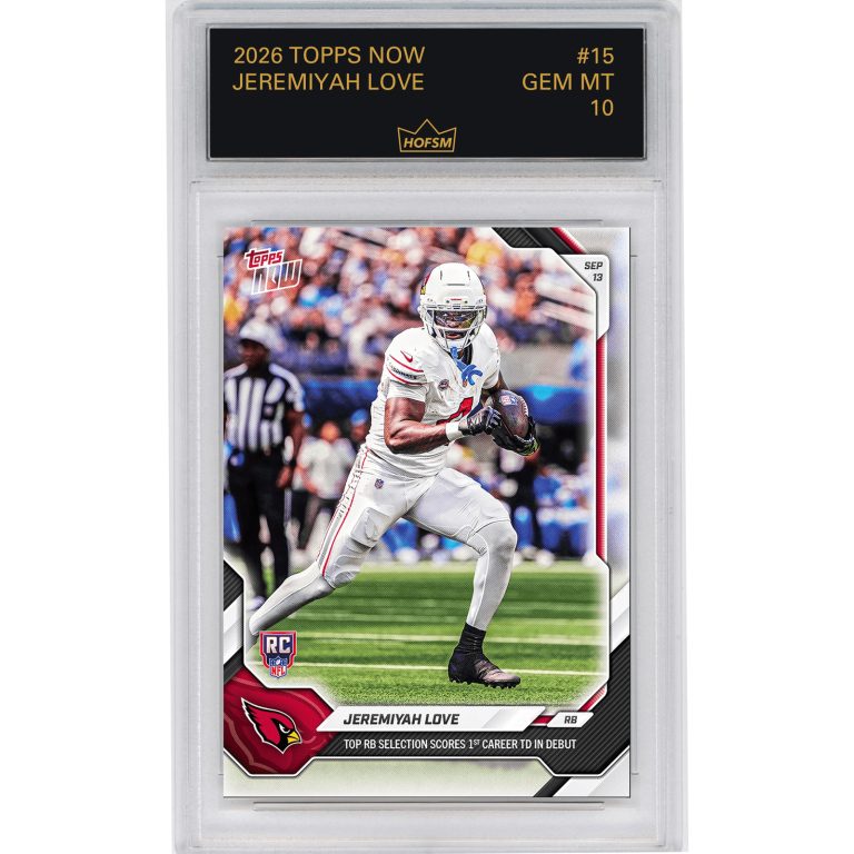 Graded 2026 Topps Now Jeremiyah Love #15 Rookie RC Football Card HOFSM 10