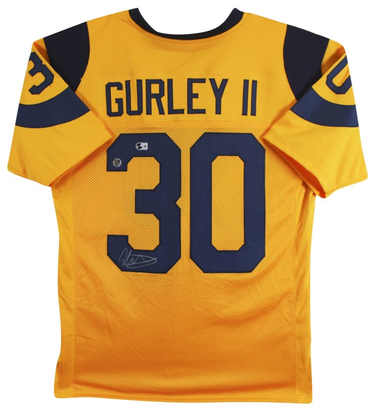 Todd Gurley II Authentic Signed Yellow Pro Style Jersey BAS #BY031297