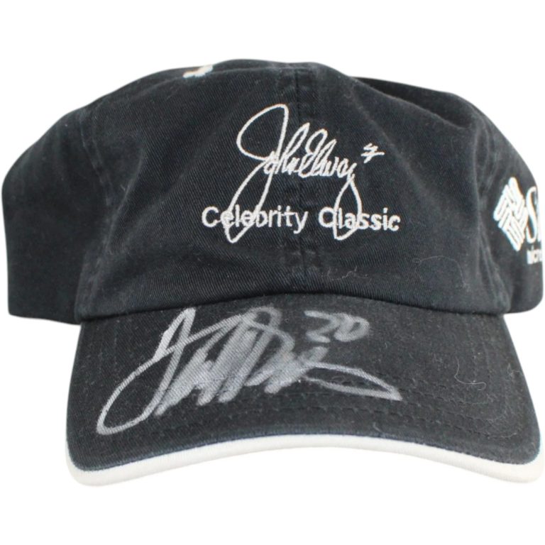 Terrell Davis Autogrophed Denver Broncos Elway Celeb Golf Hat Beckett 58350