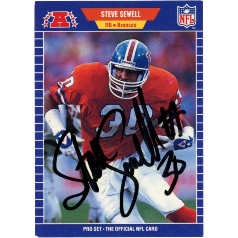 Steve Sewell Autographed/Signed Denver Broncos Trading Card Beckett 58352