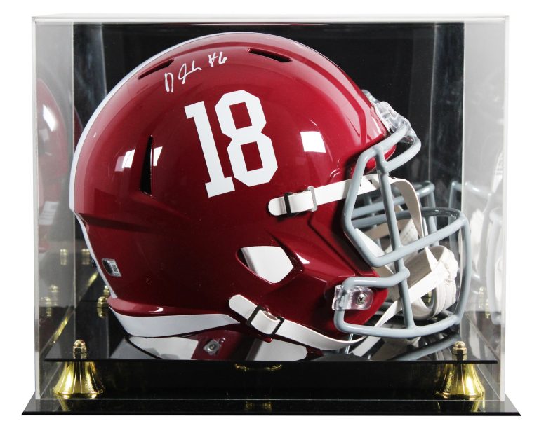 Alabama DeVonta Smith Signed Full Size Speed Rep Helmet W/ Case BAS Witnessed