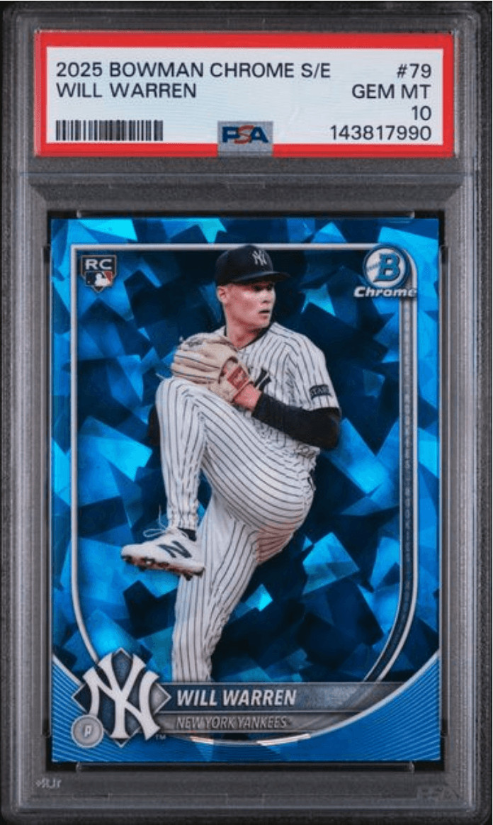 Graded 2025 Bowman Chrome S/E Will Warren #79 Rookie Baseball Card PSA 10