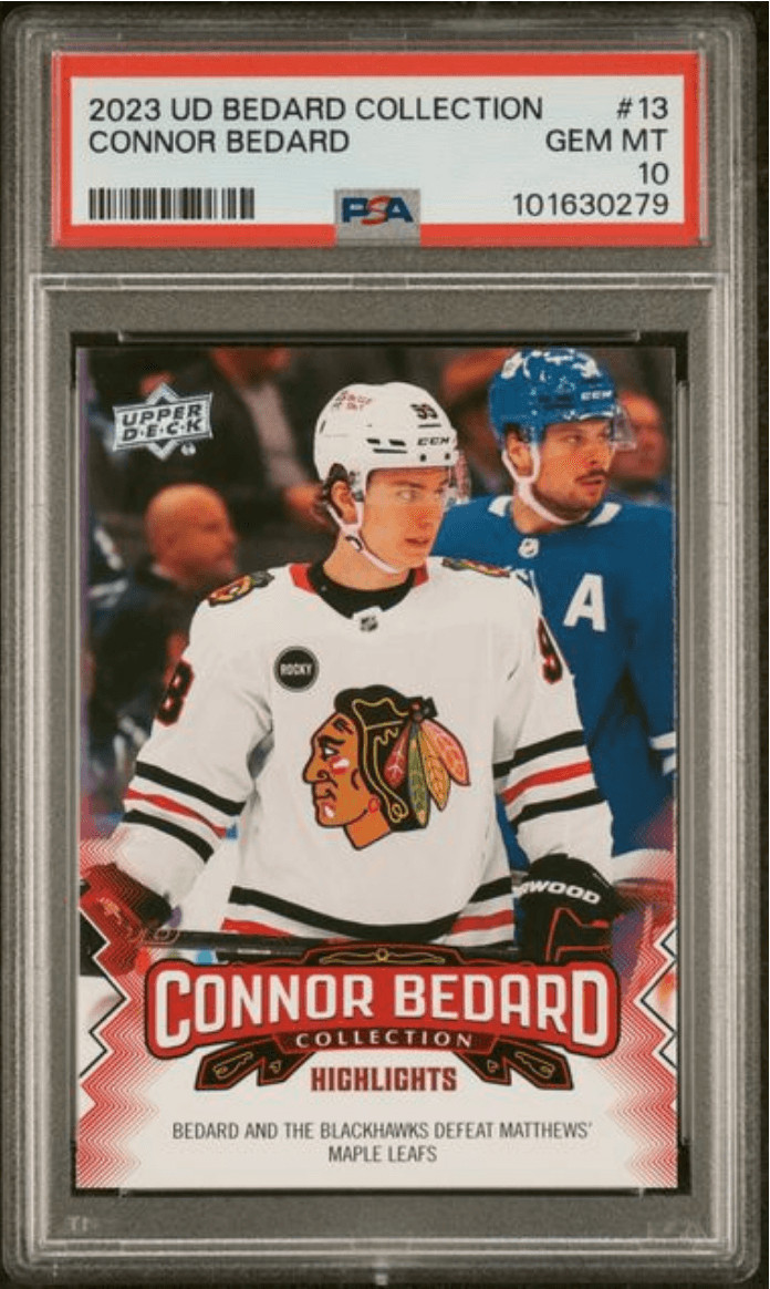 Graded 2023 UD Bedard Collection Connor Bedard #13 RC Hockey Card PSA 10