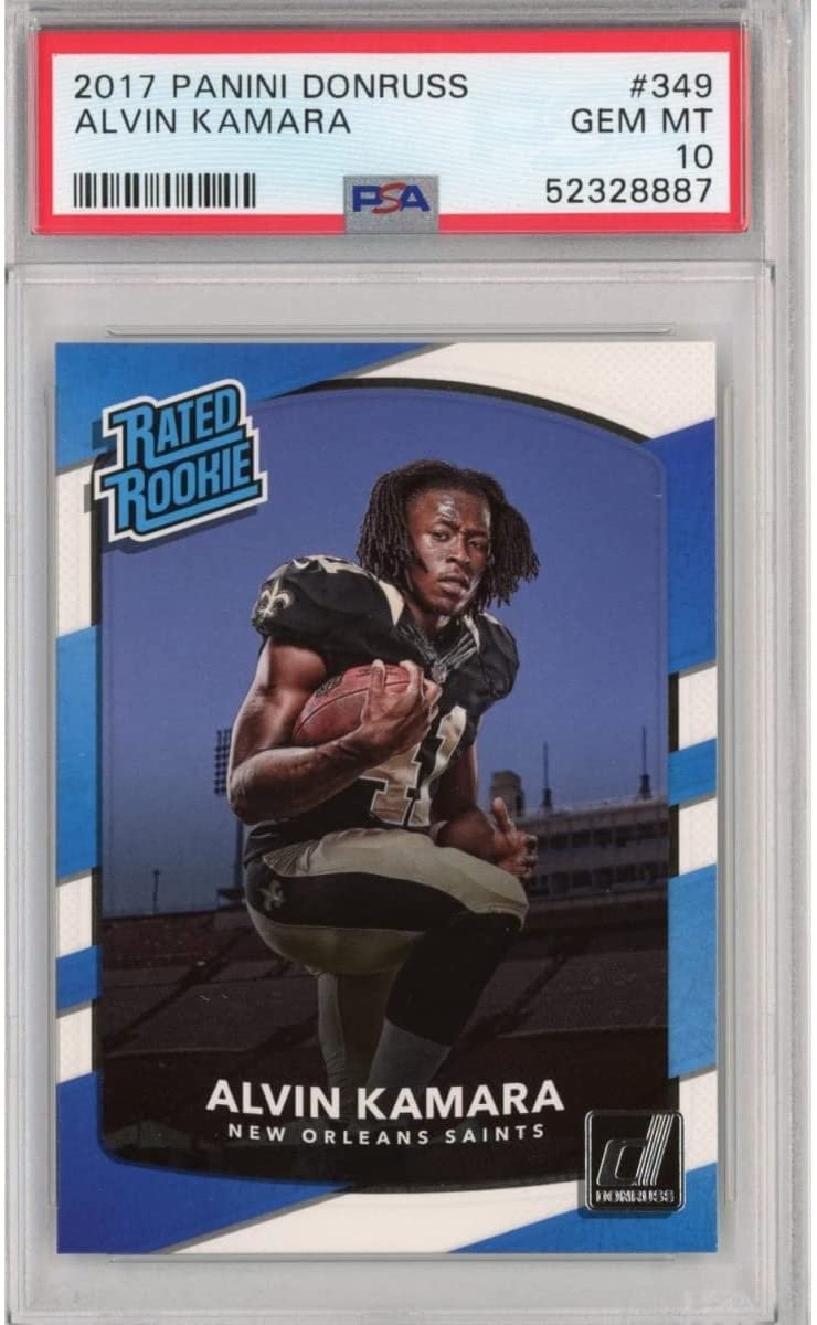 Graded 2017 Panini Donruss Alvin Kamara #349 Rookie RC Card PSA 10 Gem Mint