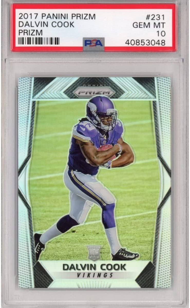 Graded 2017 Panini Prizm DALVIN COOK #231 Silver Prizm Rookie Card PSA 10