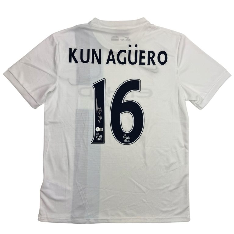 Autographed/Signed Sergio Kun Aguero Manchester City Jersey Beckett COA