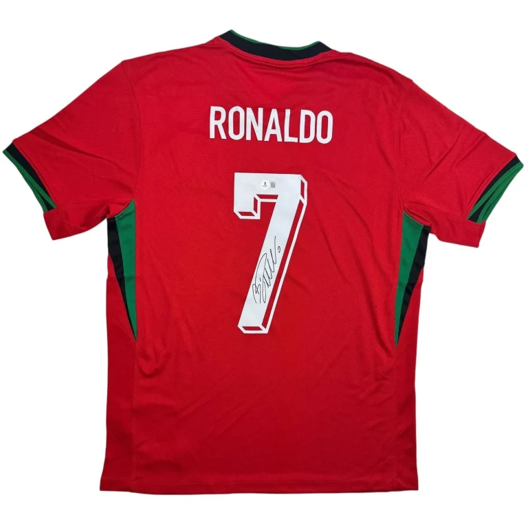 Signed Cristiano Ronaldo Portugal Red World Cup Soccer Jersey BAS COA
