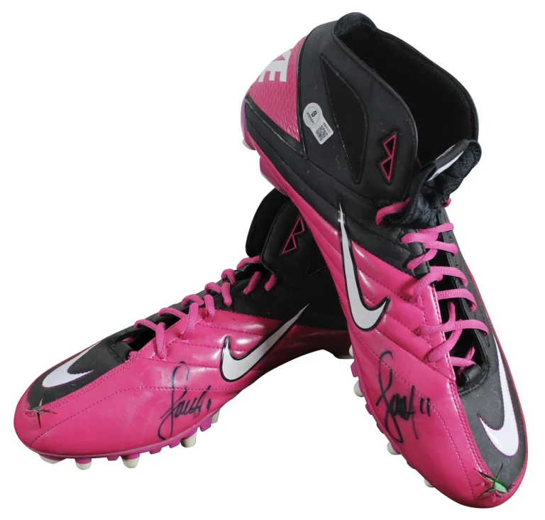 Larry Fitzgerald Signed 10/10/10 Game Worn Nike Zoom Vapor Carbon Fly Cleats BAS