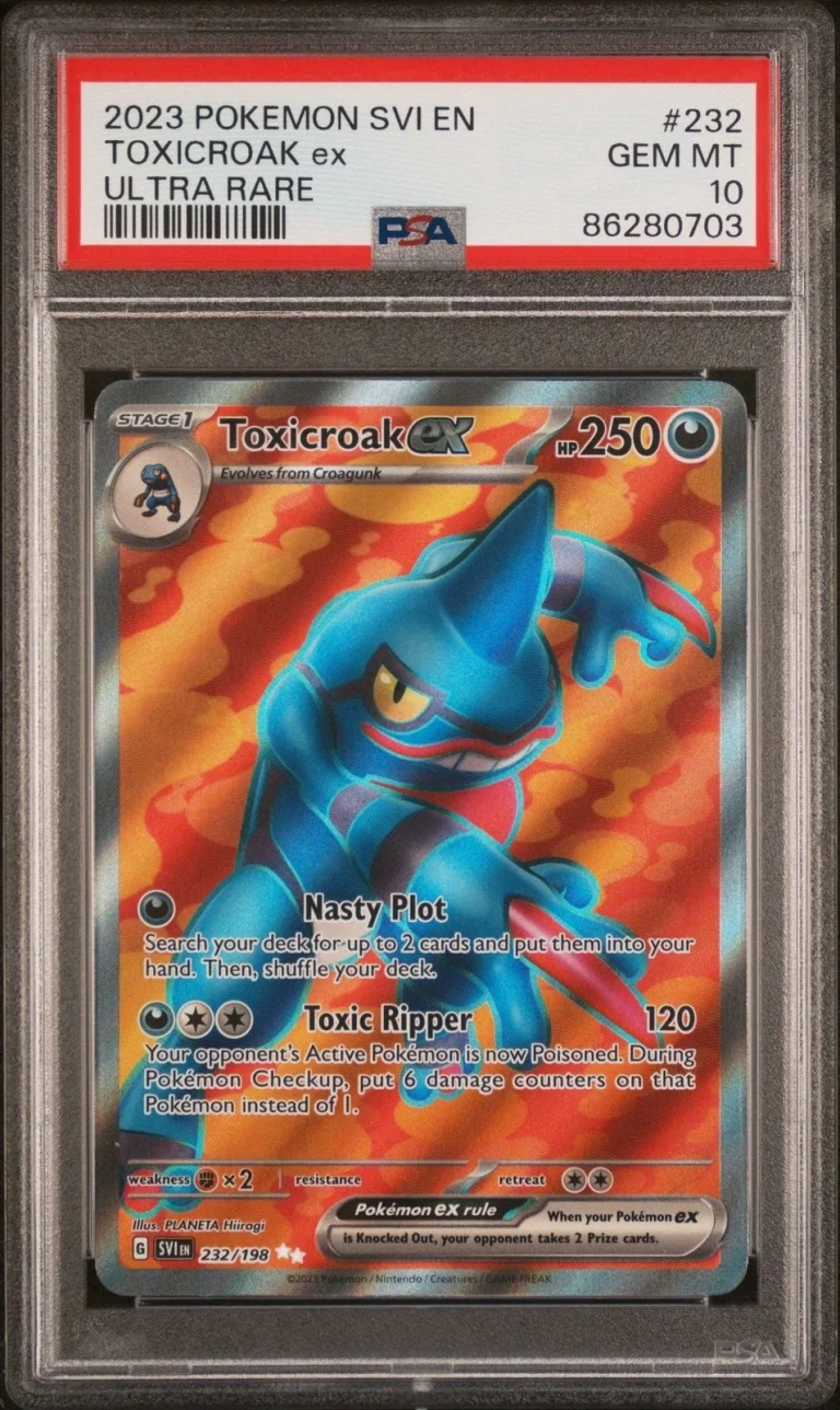 Graded 2023 Pokemon EN Toxicroak 232 SVI Trading Card Game PSA 10 Gem Mint