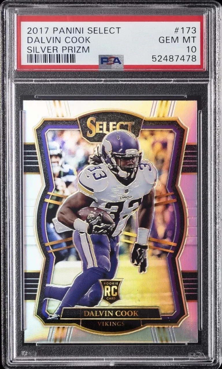 Graded 2017 Panini Select Dalvin Cook #173 Silver Prizm Rookie Card PSA 10