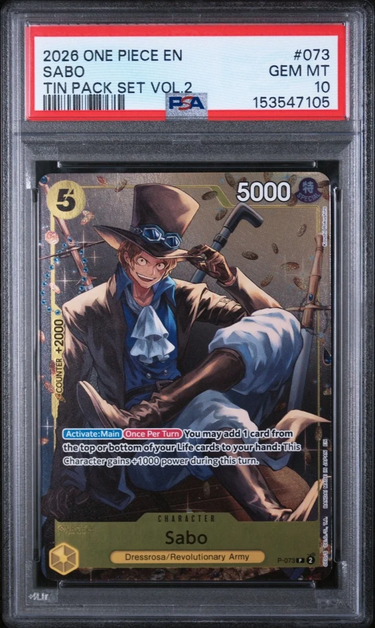 Graded 2026 One Piece Sabo 073 Trading Card Game PSA 10 Gem Mint