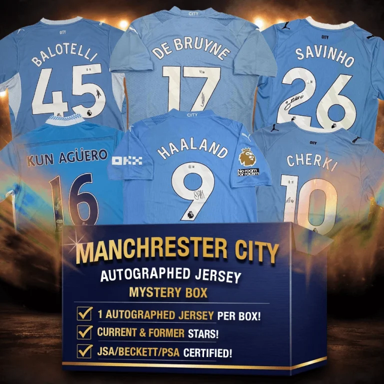 Manchester City Autographed/Signed Jersey Mystery Box PSA JSA or BAS COA