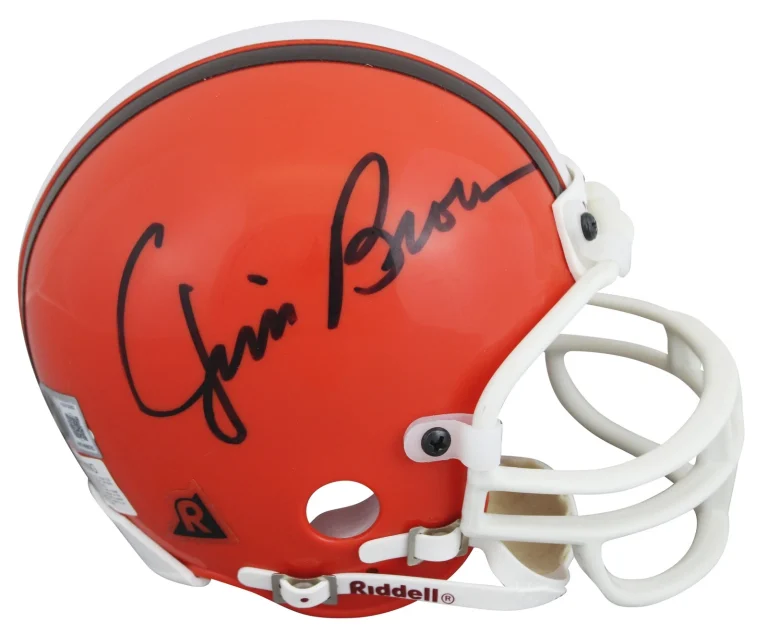 Browns Jim Brown Authentic Signed Vintage Rep Mini Helmet BAS #AG010060