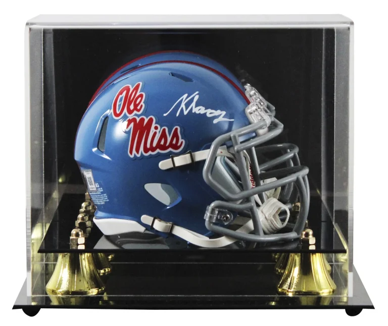 Ole Miss Kewan Lacy Signed Powder Blue Speed Mini Helmet W/ Case Autographed BAS