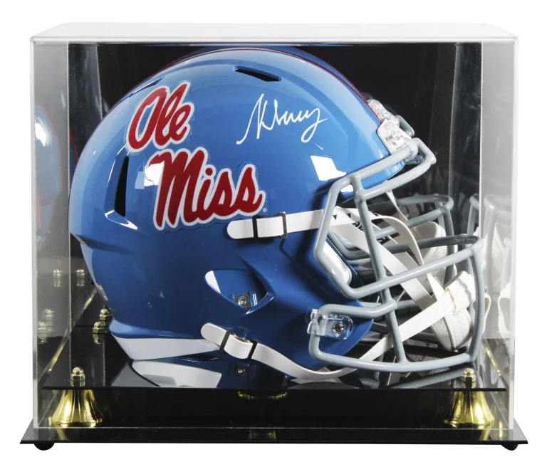 Ole Miss Kewan Lacy Signed Powder Blue Full Size Speed Rep Helmet W/ Case BAS