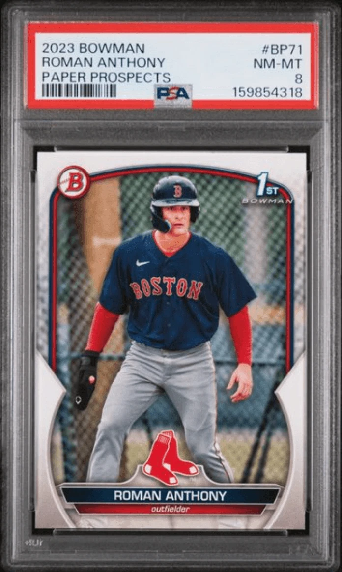 Graded 2023 Bowman Roman Anthony #BP71 Paper Prospects Rookie RC Card PSA 8