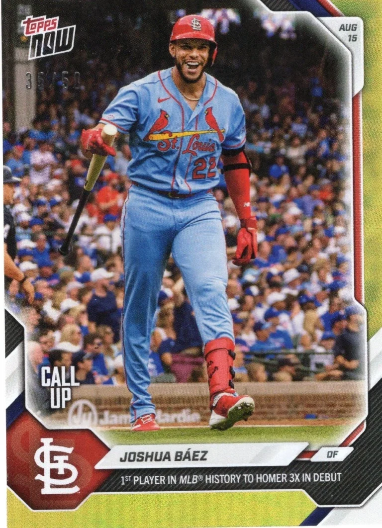 2026 Topps Now Joshua Baez #555 Gold Foil /50 Rookie RC Baseball Card
