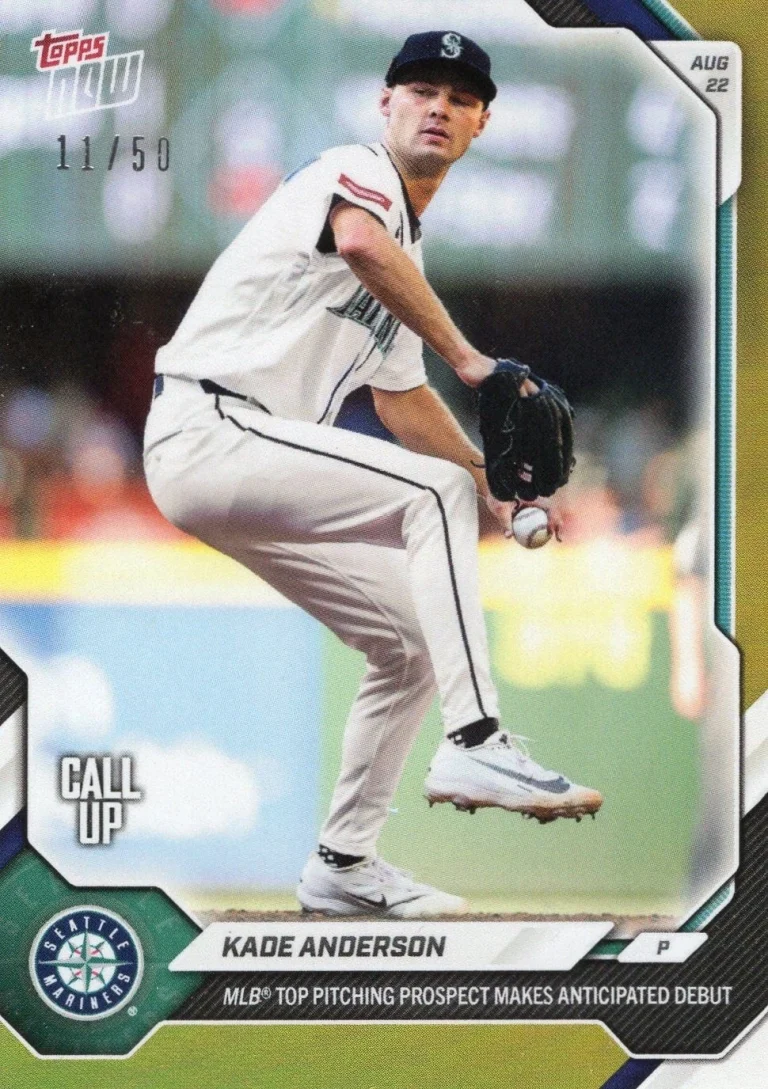 2026 Topps Now Kade Anderson #584 Gold Foil /50 Rookie RC Baseball Card