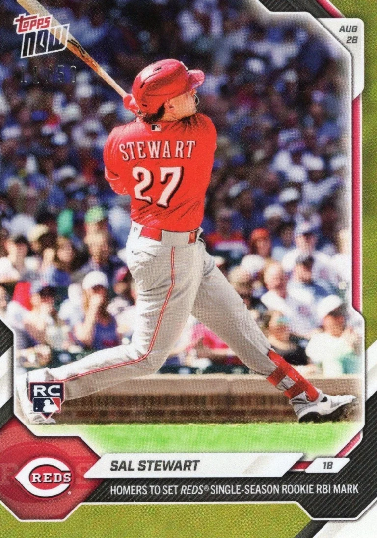 2026 Topps Now Sal Stewart #604 Gold Foil /50 Rookie RC Baseball Card