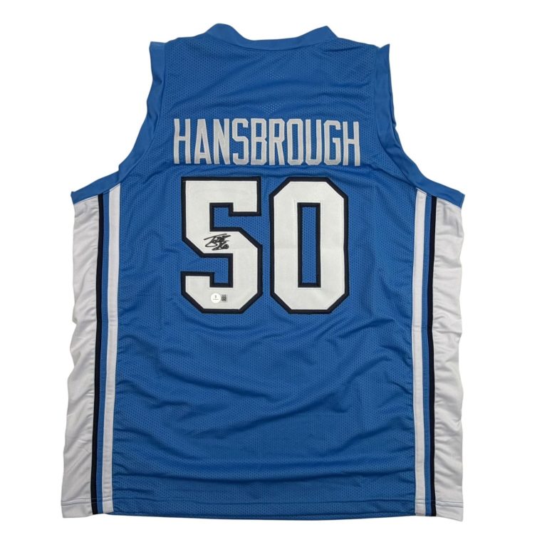 Autographed/Signed Tyler Hansbrough UNC North Carolina Blue Jersey BAS COA