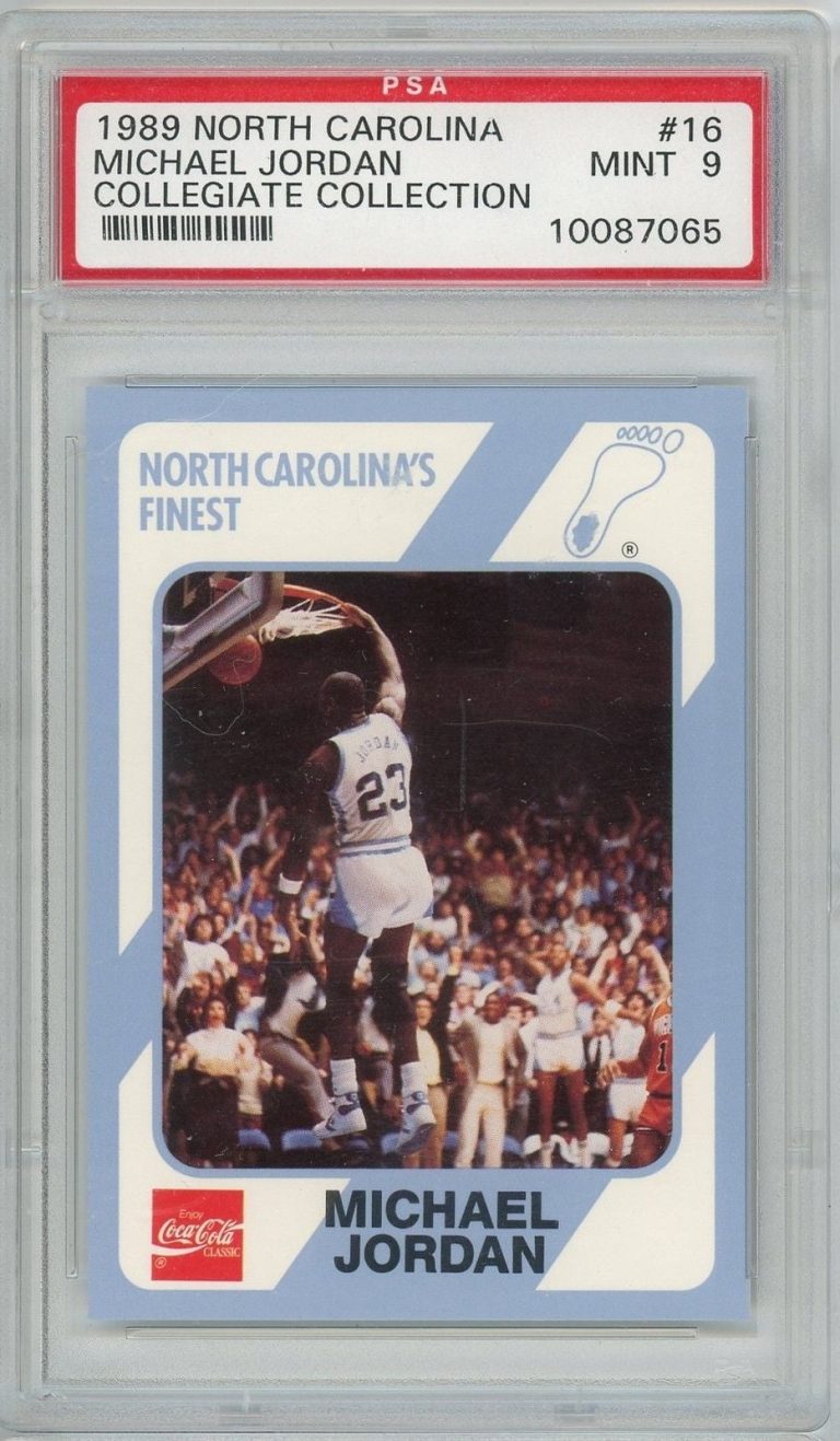 Graded 1989 Collegiate Collection Michael Jordan #16 Basketball Card PSA 9