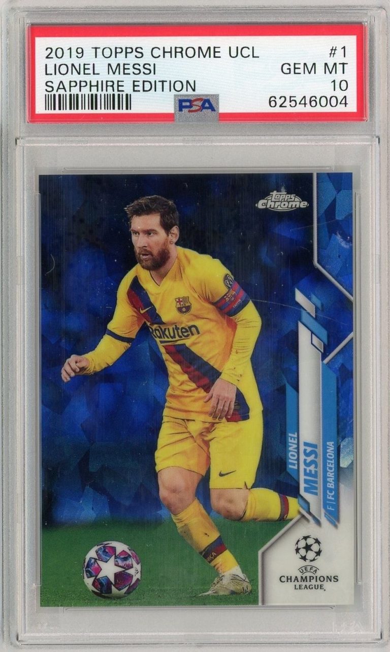 Graded 2019 Topps Chrome UCL Lionel Messi #1 Sapphire Edition SP PSA 10