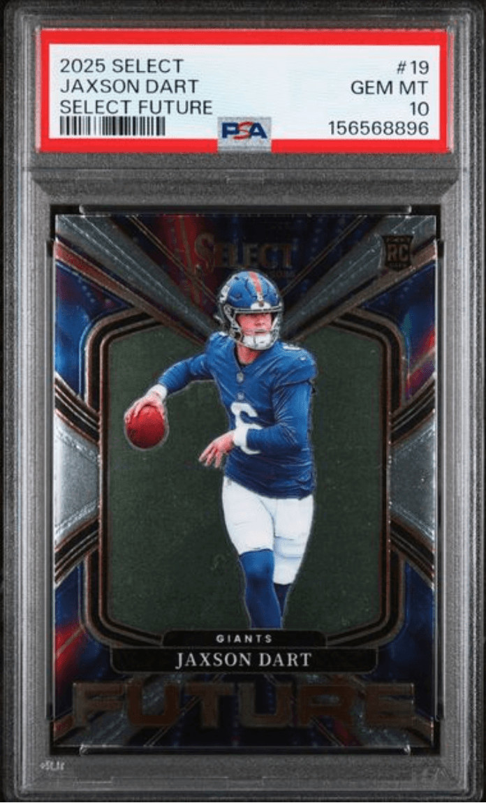 Graded 2025 Select Jaxson Dart #19 Select Future RC Football Card PSA 10