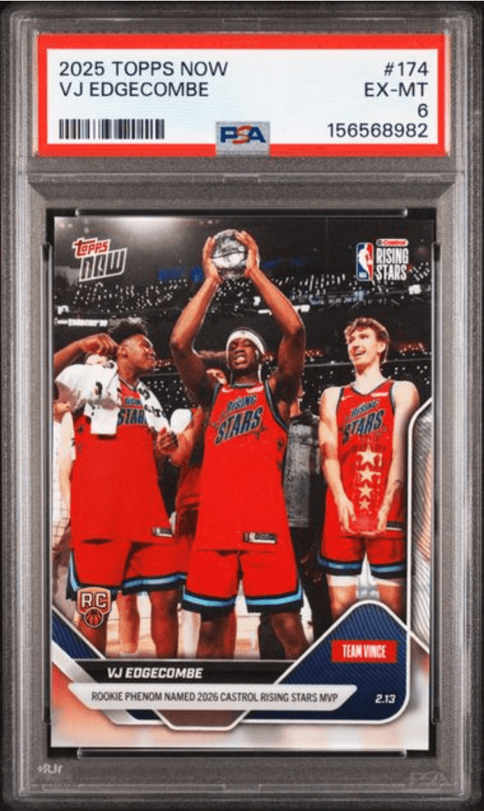 Graded 2025 Topps Now VJ Edgecombe #174 Rookie RC Basketball Card PSA 6