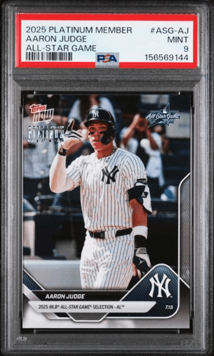 Graded 2025 Platinum Member Aaron Judge #ASGAJ Baseball Card PSA 9 Mint