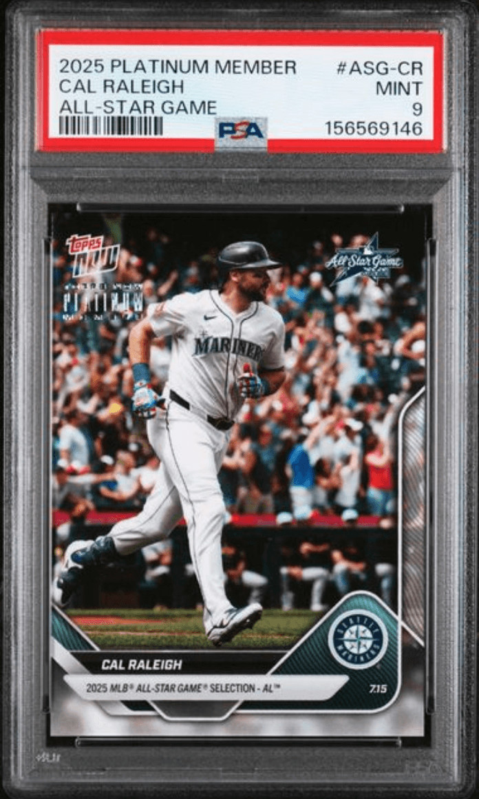Graded 2025 Platinum Member Cal Raleigh #ASGCR Baseball Card PSA 9