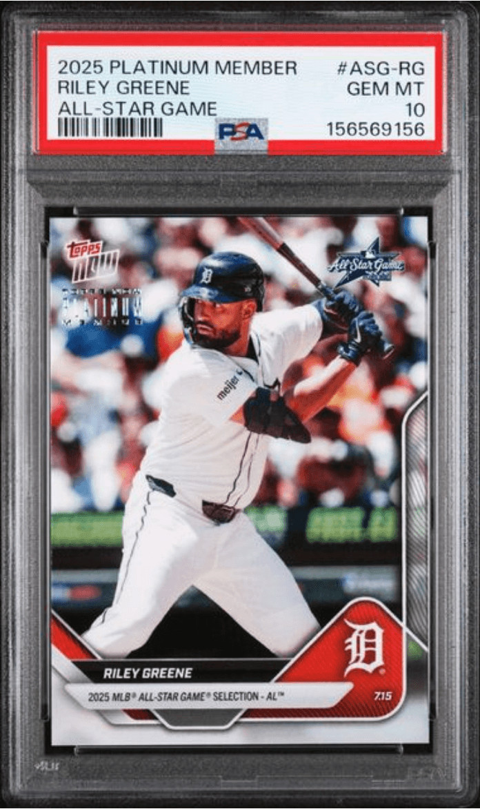 Graded 2025 Platinum Member Riley Greene #ASGRG Baseball Card PSA 10