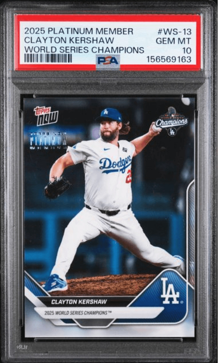 Graded 2025 Platinum Member Clayton Kershaw #WS13 Baseball Card PSA 10